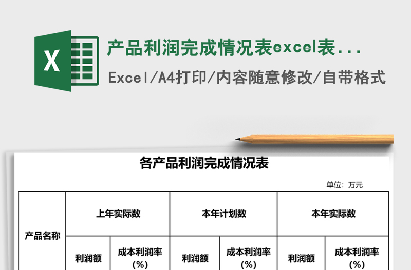 2025产品利润完成情况表excel表格