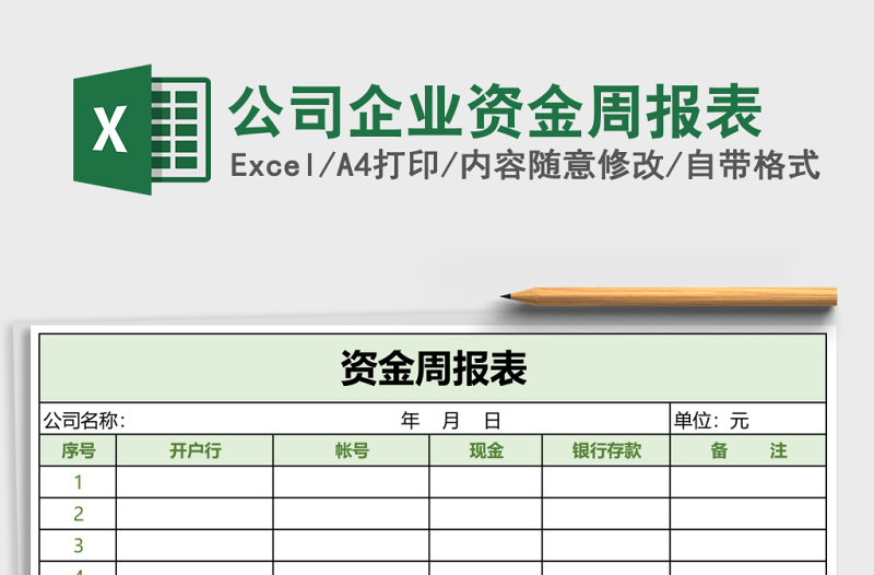 2025公司企业资金周报表