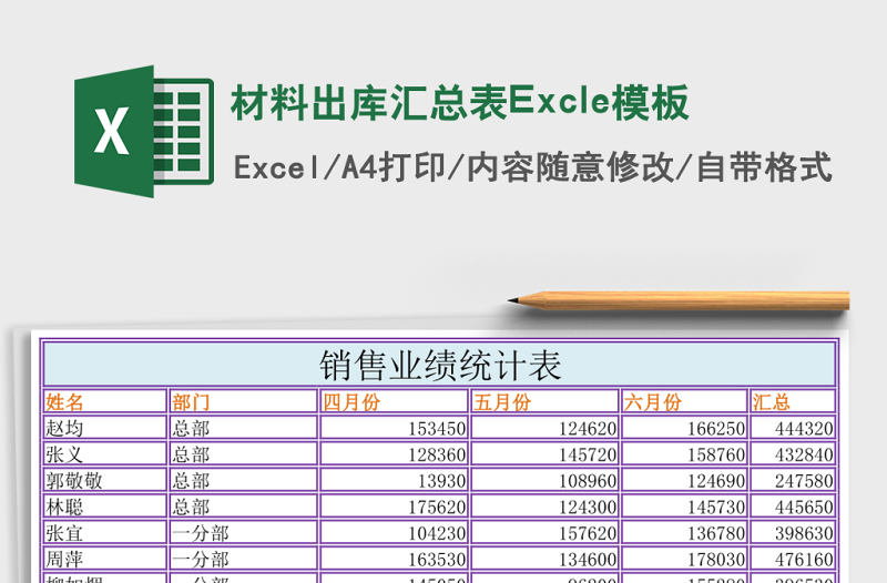 2025材料出库汇总表Excle模板