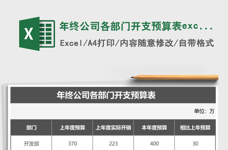 年终公司各部门开支预算表excel模板
