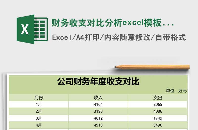 财务收支对比分析excel模板表格