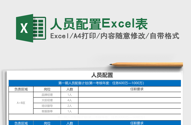 人员配置Excel表