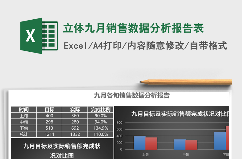 立体九月销售数据分析报告表