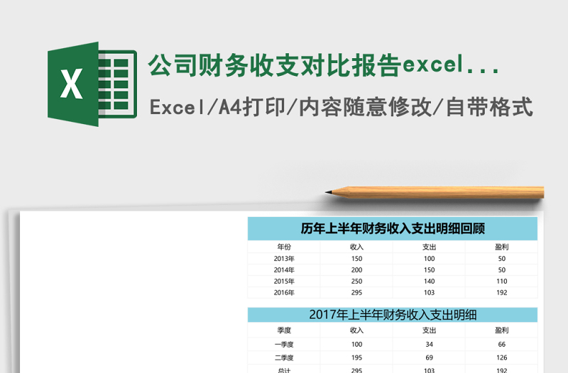 2025公司财务收支对比报告excel表格模板