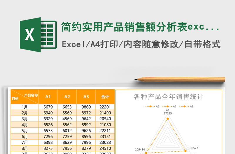 2025简约实用产品销售额分析表excel模板
