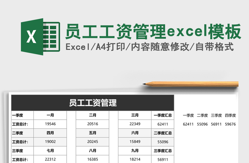 员工工资管理excel模板