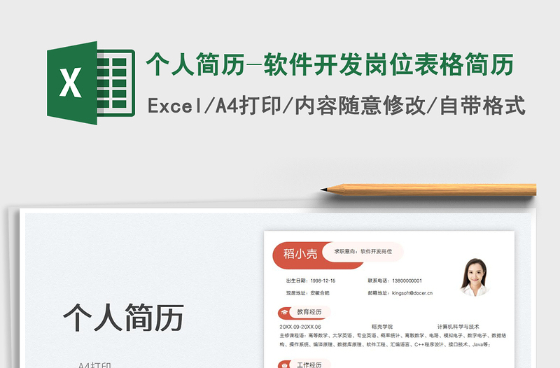 2025个人简历-软件开发岗位表格简历免费下载