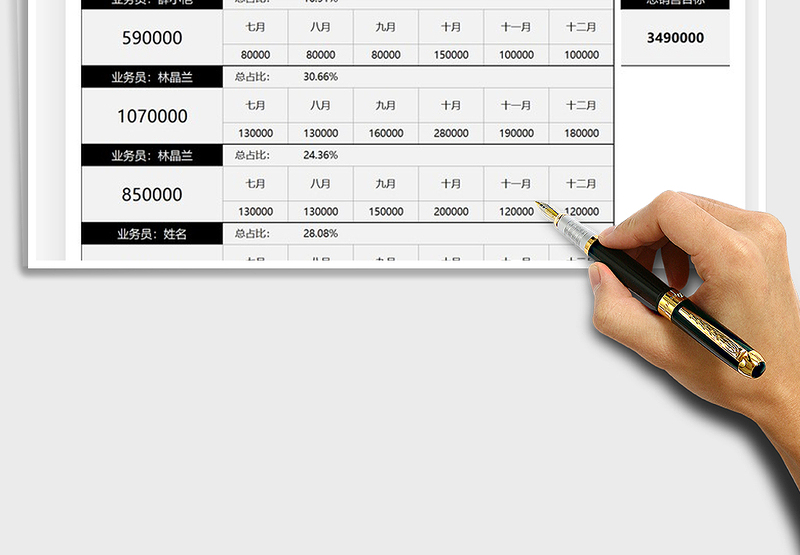 2025业务员下半年销售计划表免费下载
