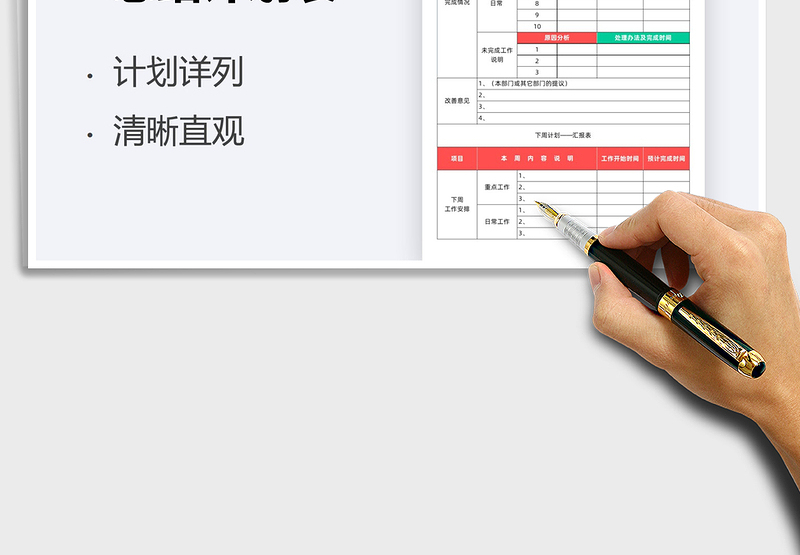 2025年周工作总结计划表