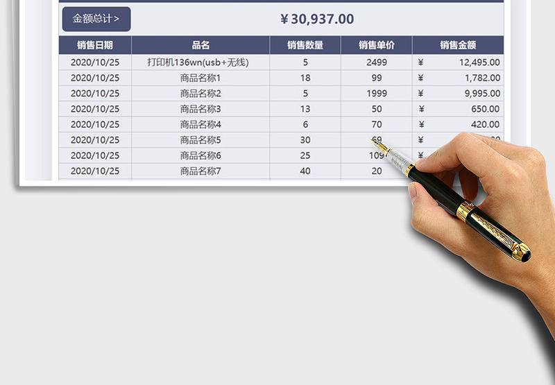 2025年商家销售收入日记账
