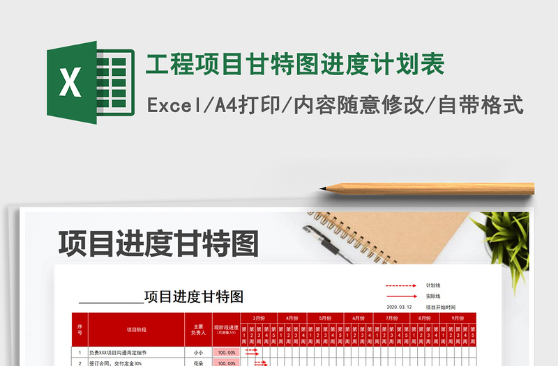 2025年工程项目甘特图进度计划表