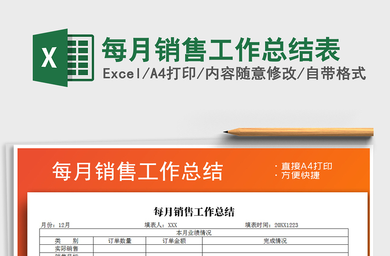 2025年每月销售工作总结表