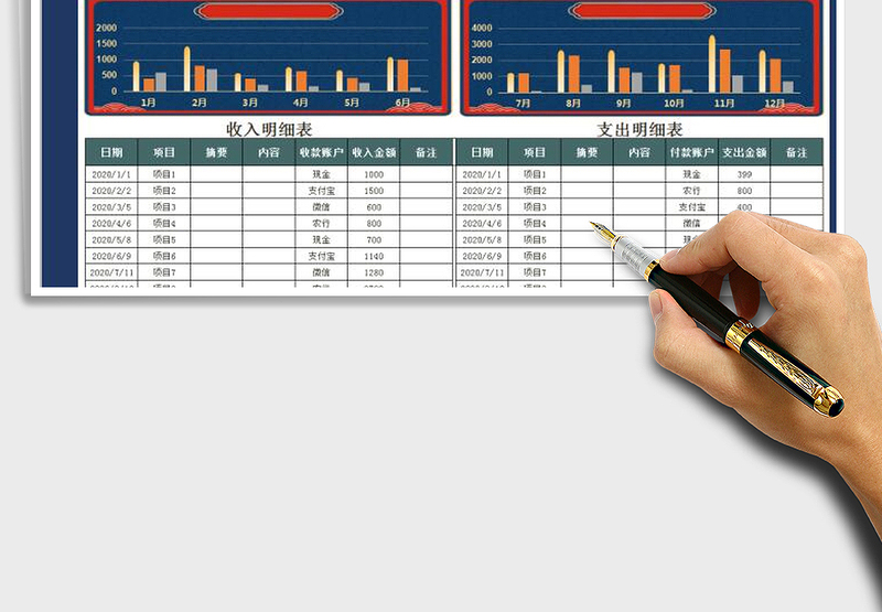2025年收支表-多项汇总计算