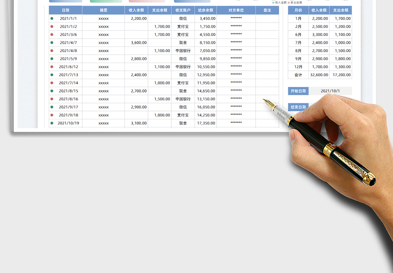2025财务收支现金日记账免费下载