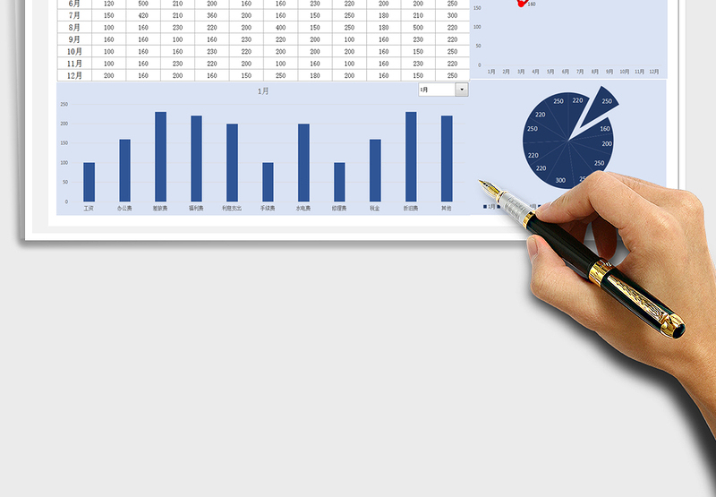 2025年全年费用支出表（动态图表）