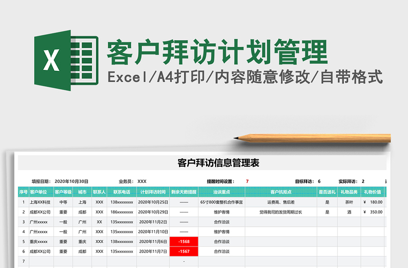客户拜访计划管理