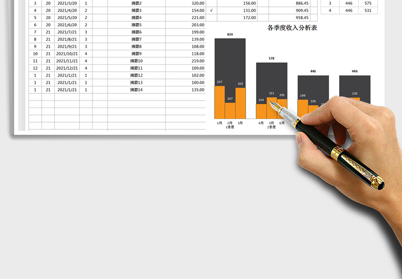 2025收入支出统计表-季度计算免费下载