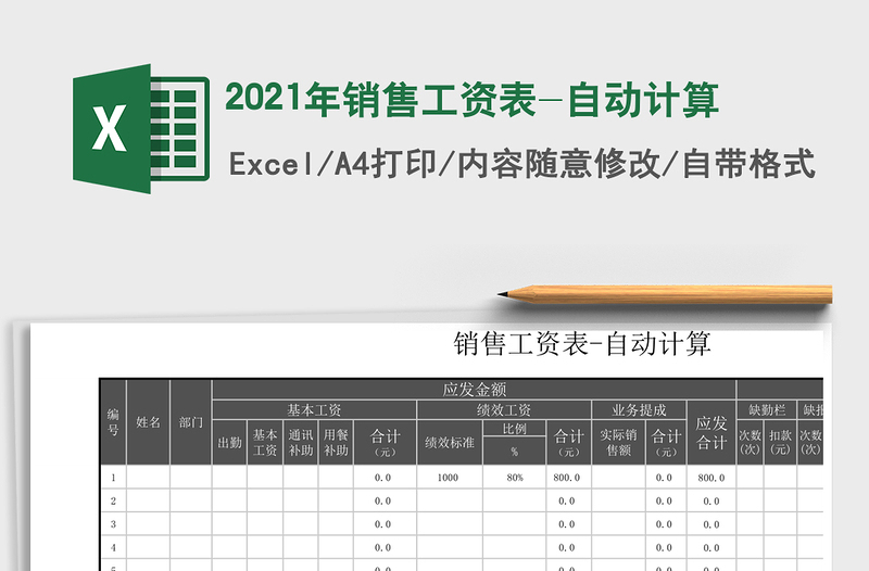 2025年销售工资表-自动计算