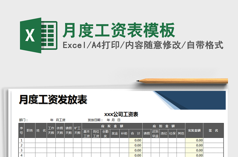 2025年月度工资表模板