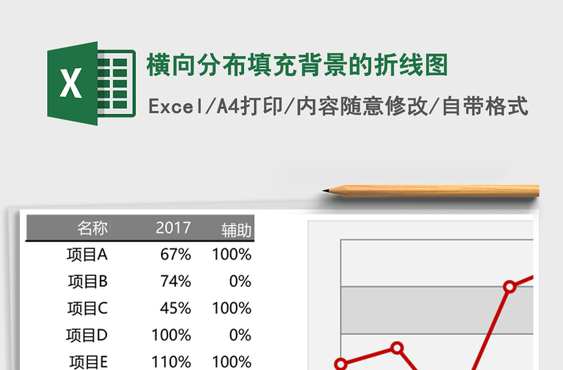 横向分布填充背景的折线图
