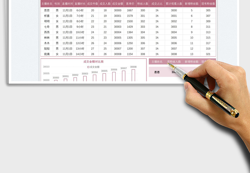 2025主播成交率统计表免费下载