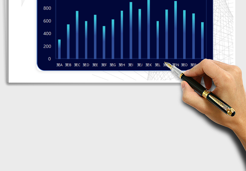 2025年蓝色渐变柱形图