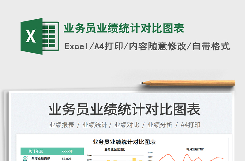 2025业务员业绩统计对比图表免费下载