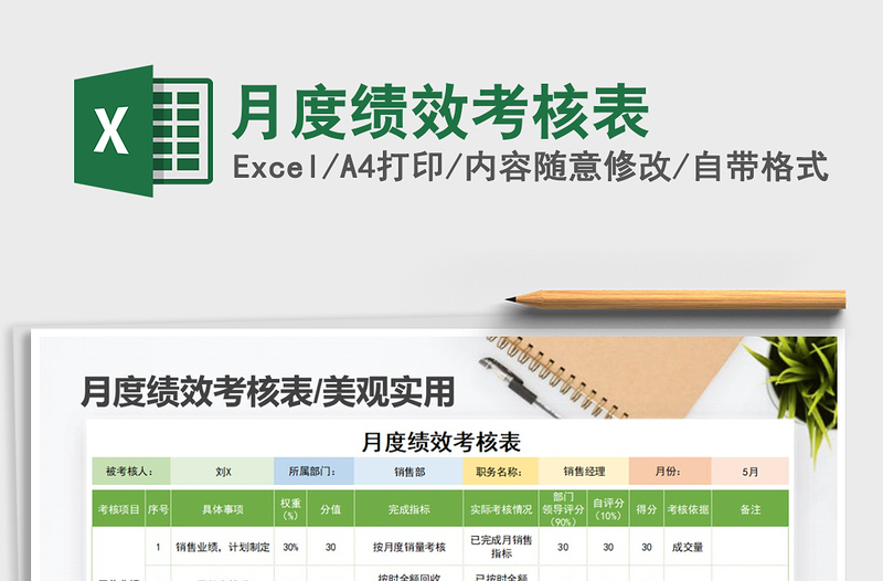 2025年月度绩效考核表