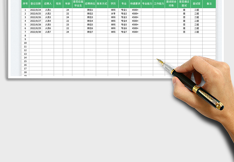 2025应聘人员面试登记表
