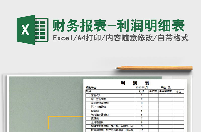 2025财务报表-利润明细表免费下载
