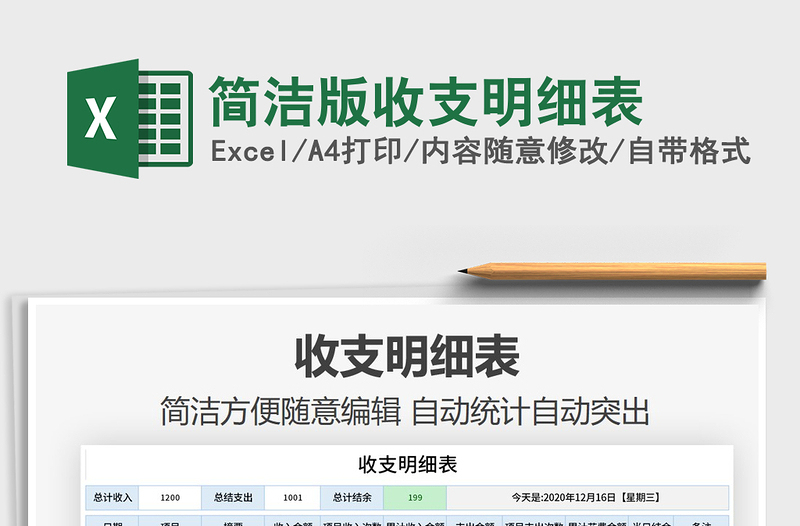 2025年简洁版收支明细表