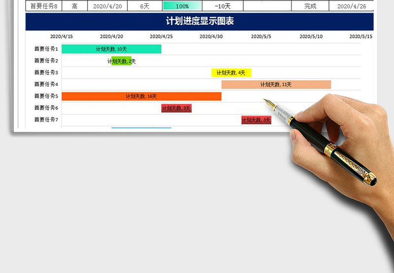 计划完成任务进度表