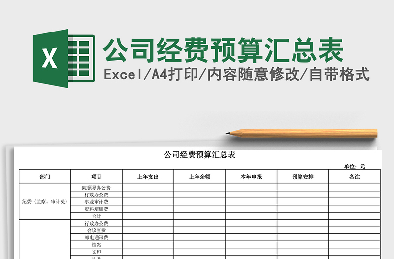 2025年公司经费预算汇总表