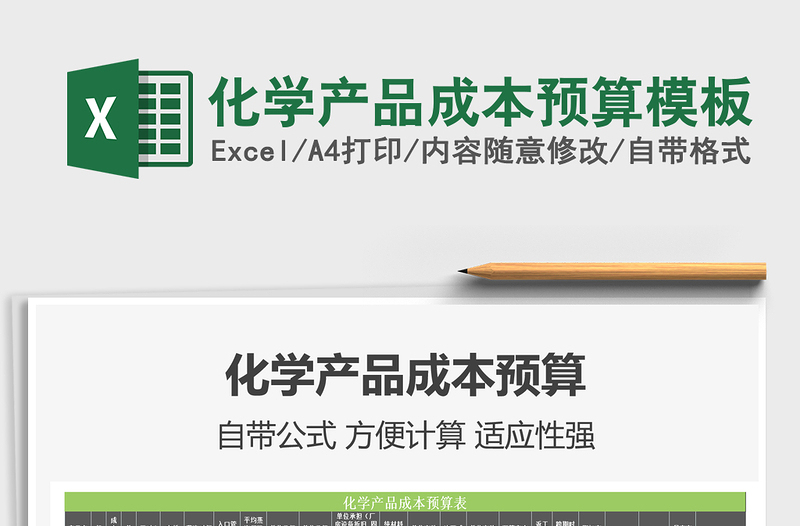 2025化学产品成本预算模板免费下载