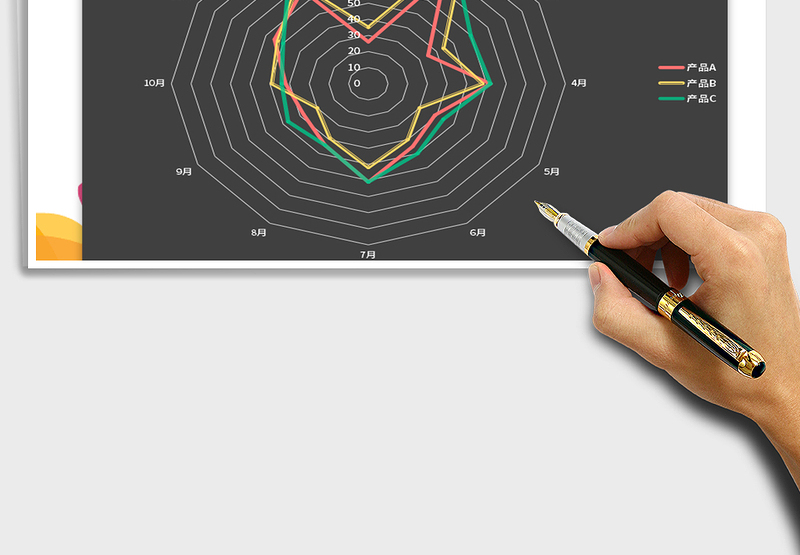 2025雷达图销量趋势EXCEL图表免费下载
