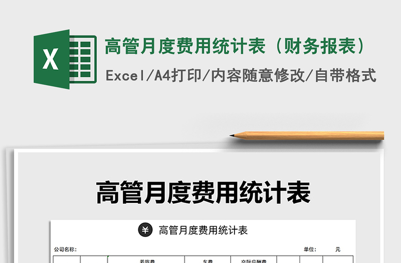 2025年高管月度费用统计表（财务报表）