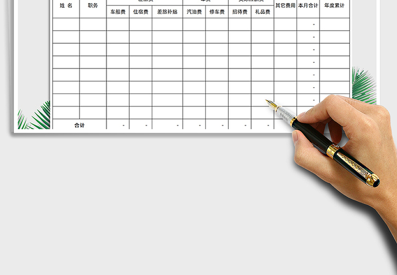 2025年高管月度费用统计表（财务报表）