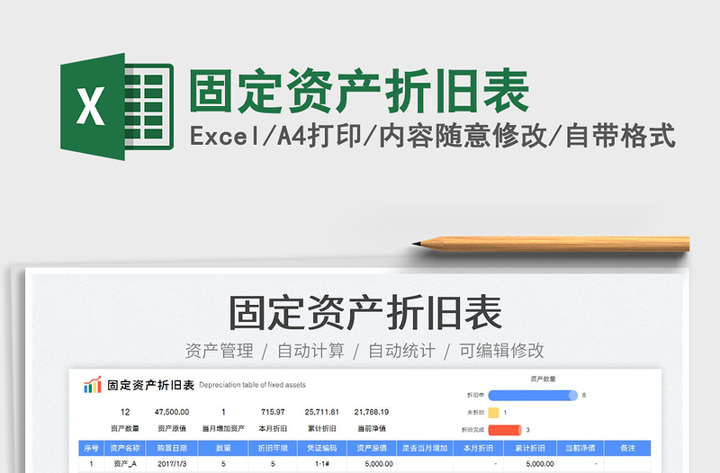 2025固定资产折旧表免费下载