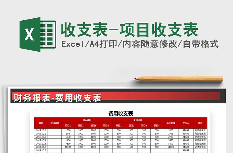 2025年收支表-项目收支表
