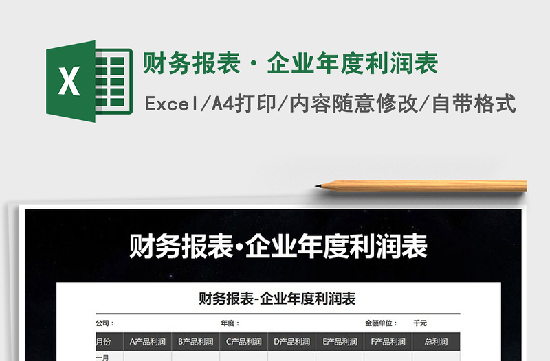 2025年财务报表·企业年度利润表