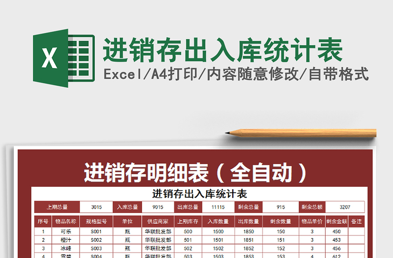 2025年进销存出入库统计表免费下载