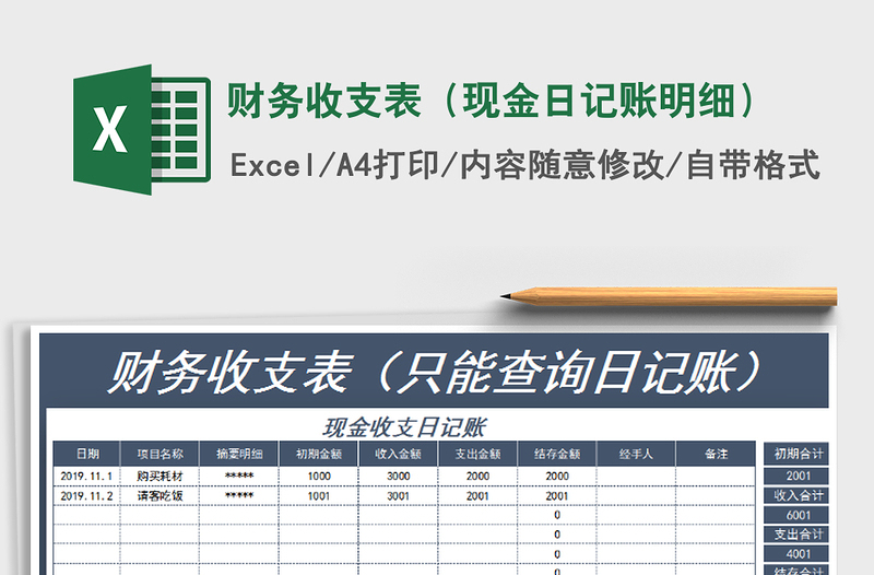 2025年财务收支表（现金日记账明细）