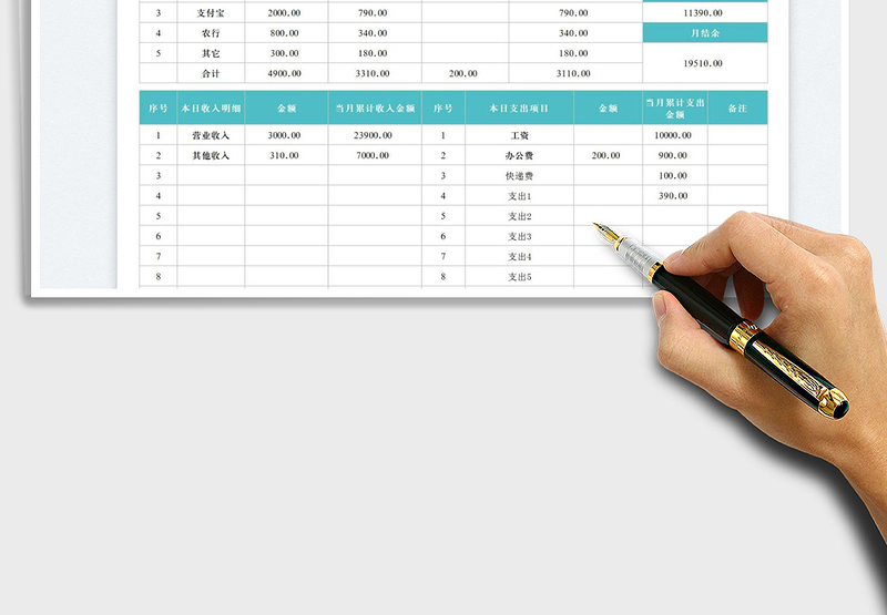 2025财务收支日报表免费下载