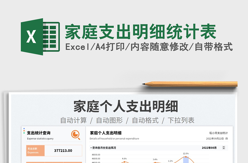 2025家庭支出明细统计表