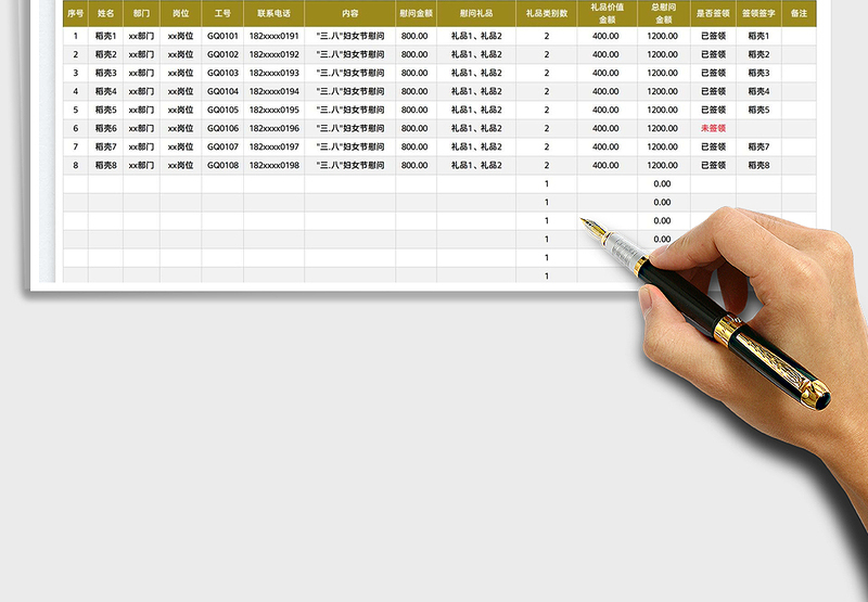 2025三八妇女节慰问金发放表免费下载