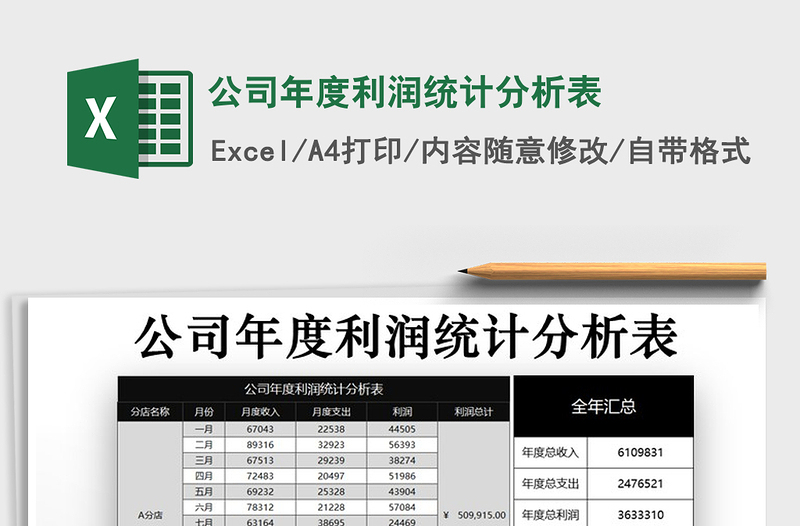 2025年公司年度利润统计分析表