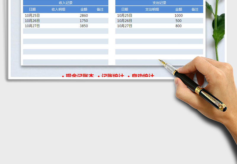 2025年财务收支记账统计报表