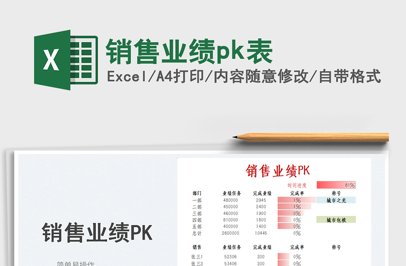 2025销售业绩pk表免费下载