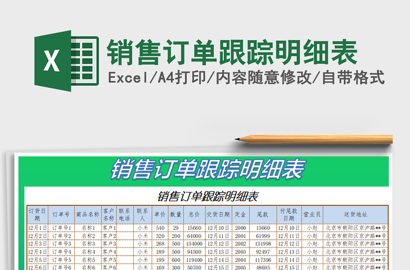 2025年销售订单跟踪明细表