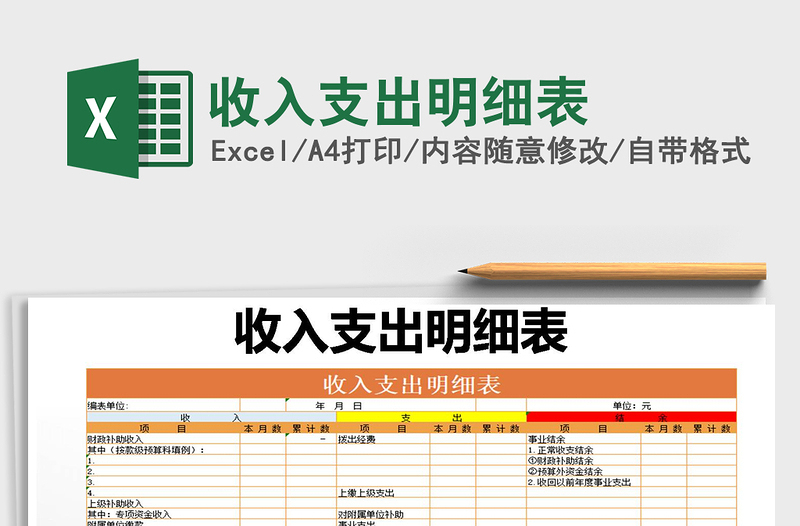 2025年收入支出明细表
